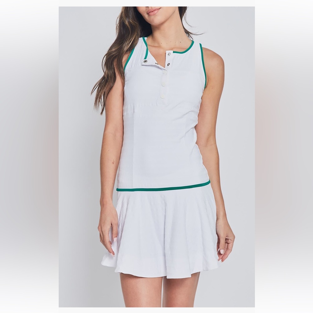 NWOT L’Etoile Sport, White & Green Tennis Dress, Medium